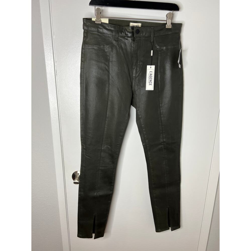 L'Agence Women's Jyothi High Rise Split Ankle Army Coated Jeans NEW ~ Size 32